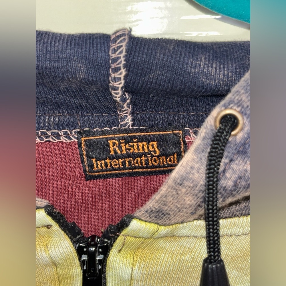 Rising International Boho Patchwork Hippie Zip Up Hoodie Jacket Nepal Size L​​ - Picture 7 of 10